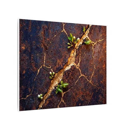 Rust Patina Spring Canvas Art | Kintsugi Resilient Design
