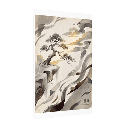 Golden Hour Pine Tree Canvas Art - Japandi Seijaku