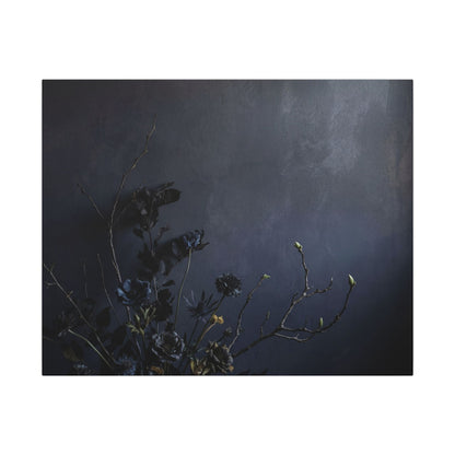 Dried Flowers Spring Canvas Art | Dark Japandi Moody Design Art Print