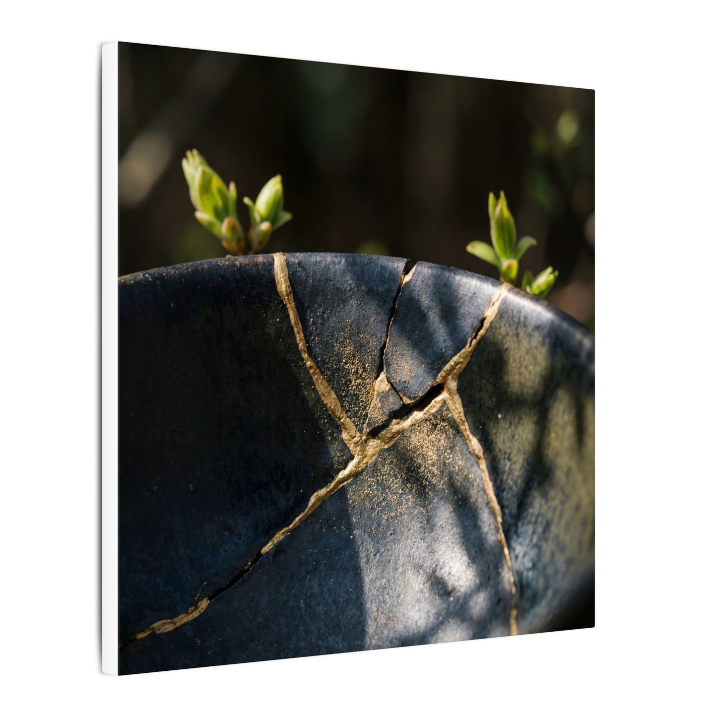 Seijaku Broken Pottery Canvas Art - Dark Japandi Shadow Zen