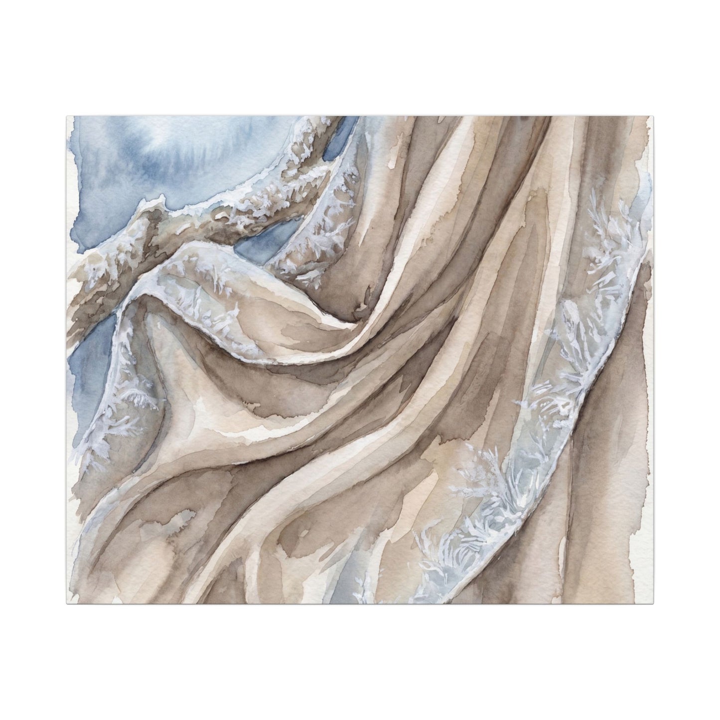 Silk Drape Winter Canvas Art | Japandi Cozy Design
