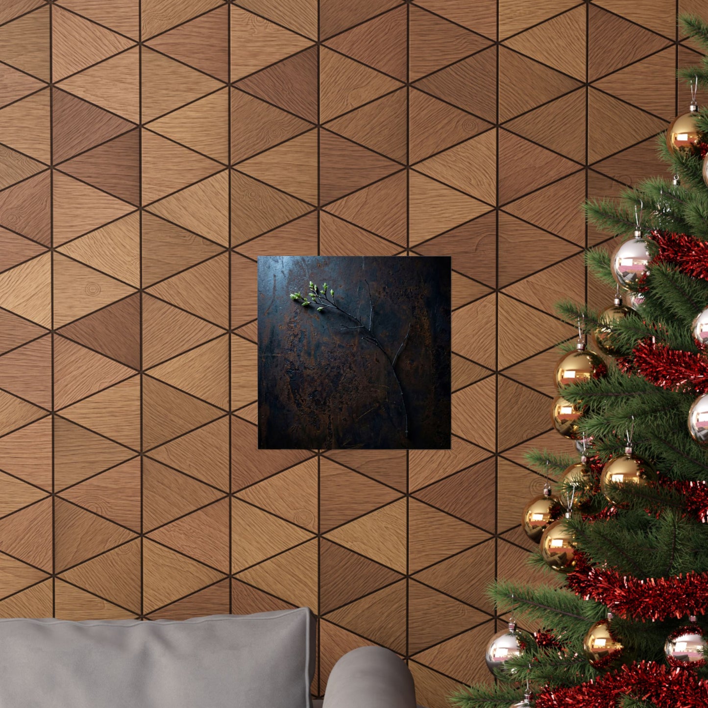 Rust Patina Spring Wall Art Print | Dark Japandi Sophisticated Design