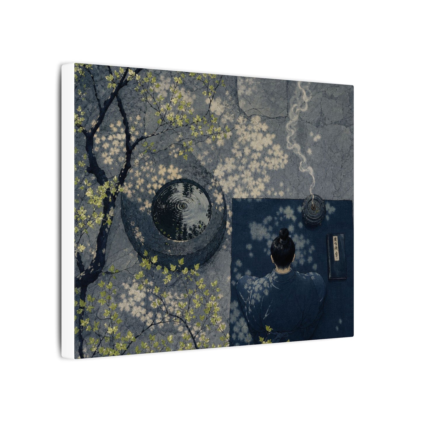 Spring Incense Smoke Ukiyo E Inspired Canvas Art | Tranquil Decor