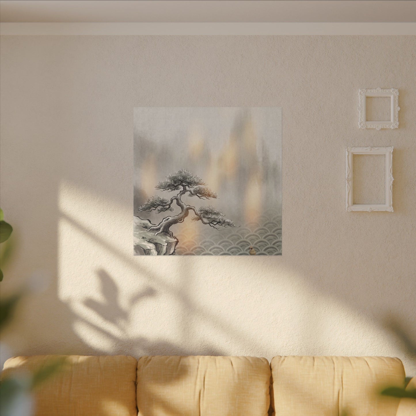 Pine Tree Canvas Art | Winter Japandi Japanese Pattern Art