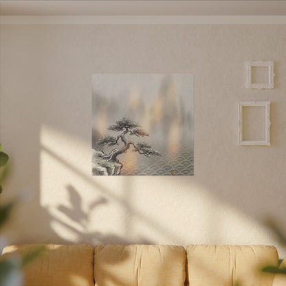 Pine Tree Canvas Art | Winter Japandi Japanese Pattern Art