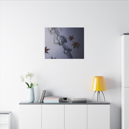 Dark Japandi Incense Smoke in Dawn | Moody Minimal Canvas Art