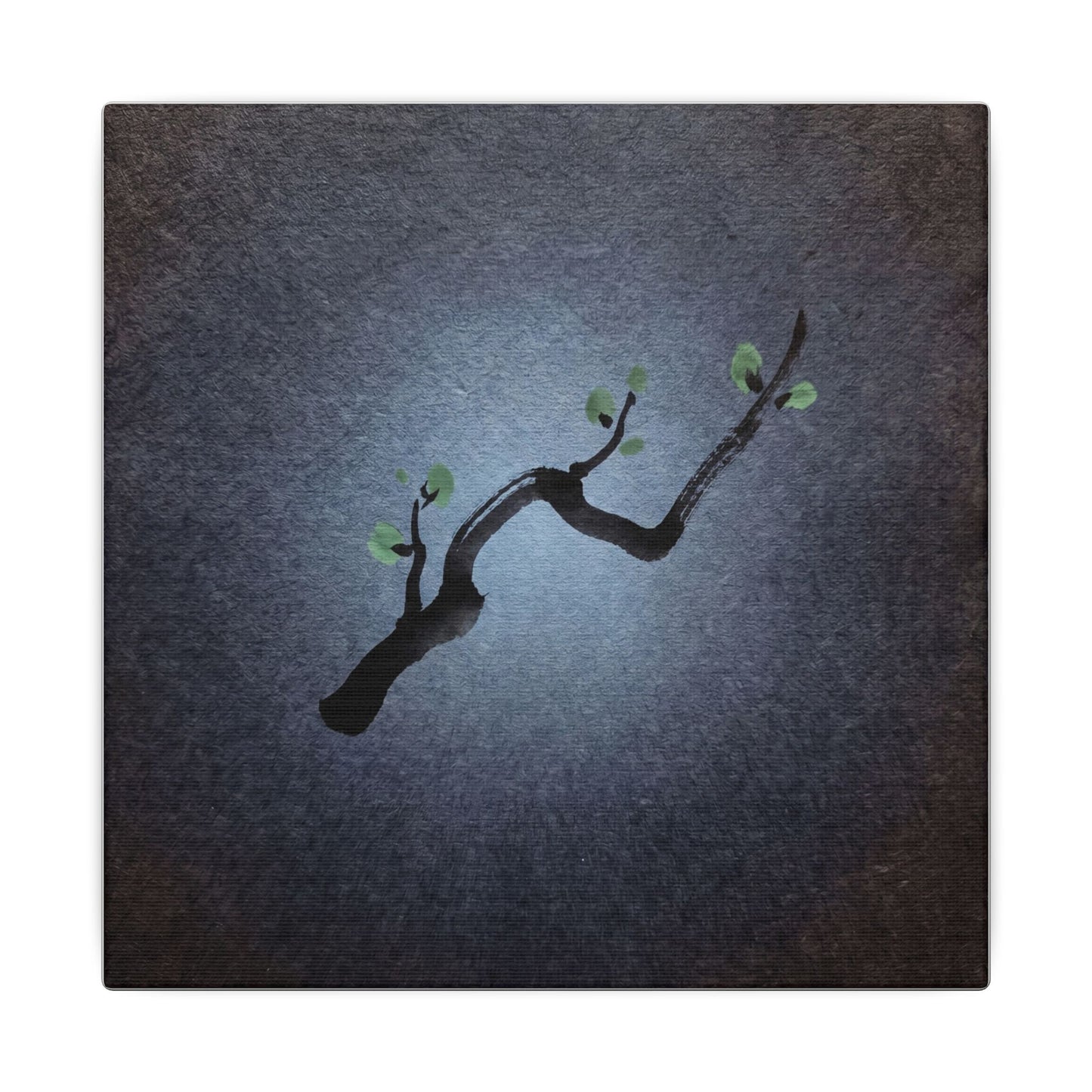 Ink Brushstroke Canvas Art | Spring Dark Japandi Moody Minimal Art