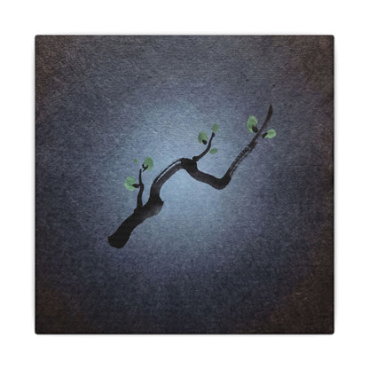 Ink Brushstroke Canvas Art | Spring Dark Japandi Moody Minimal Art