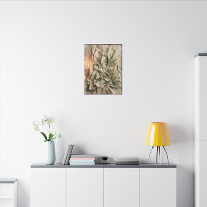 Japandi Paper Fold in Candlelight | Texture Canvas Art