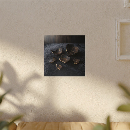 Winter Broken Pottery Shadow Zen Canvas Art | Bold Decor