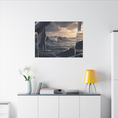 Fukinsei Ocean Wave Canvas Art - Dark Japandi Shadow Zen