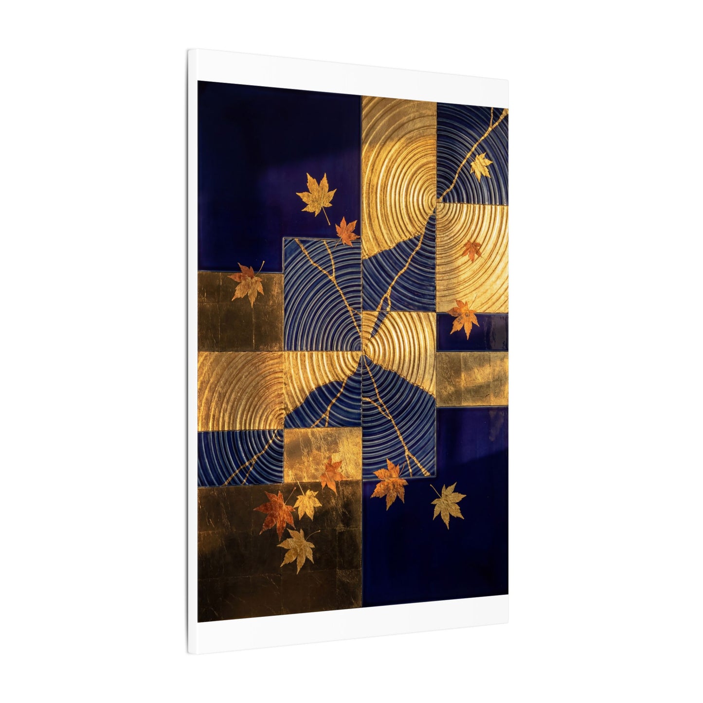 Autumn Water Ripple Crackle Gold Canvas Art | Artful Decor