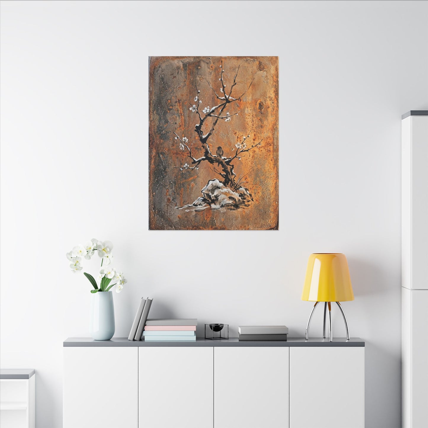 Datsuzoku Rust Patina Canvas Art - Zen Sumi E