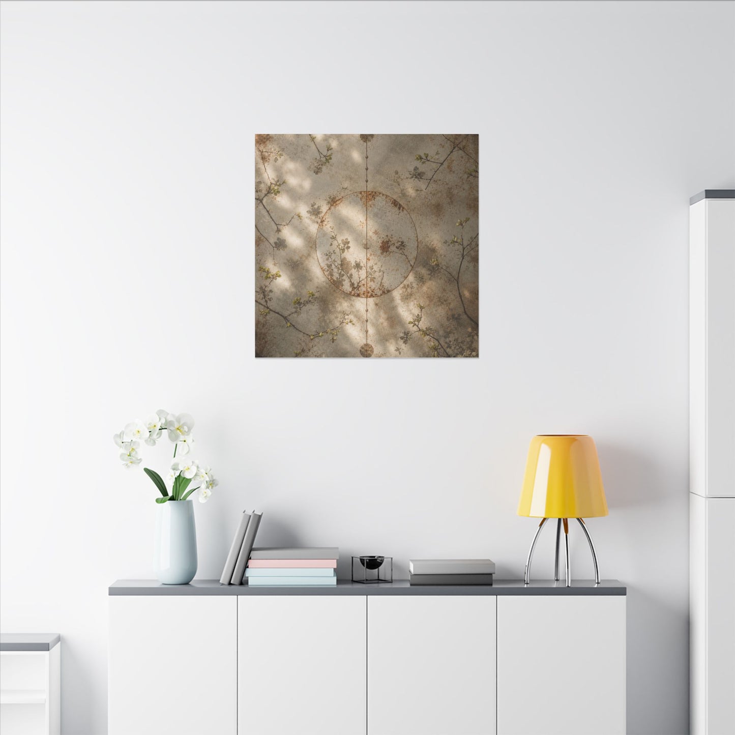 Japandi Rust Patina in Dappled | Japanese Pattern Canvas Art