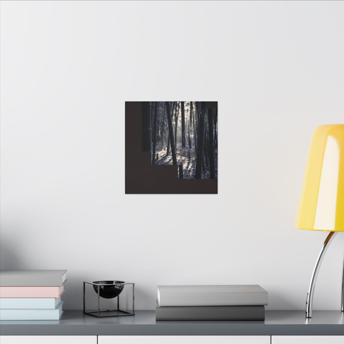 Bamboo Grove Canvas Art | Winter Dark Japandi Moody Minimal Art