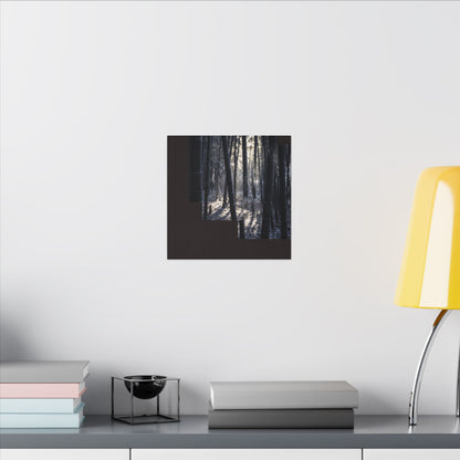 Bamboo Grove Canvas Art | Winter Dark Japandi Moody Minimal Art