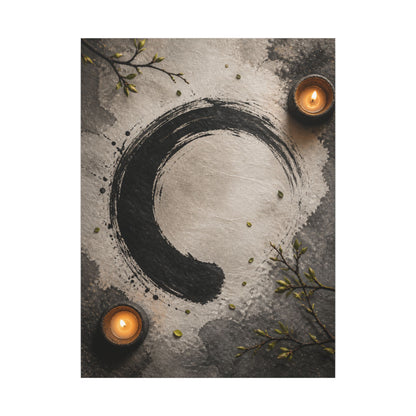 Candlelight Ink Brushstroke Canvas Art - Zen Ma