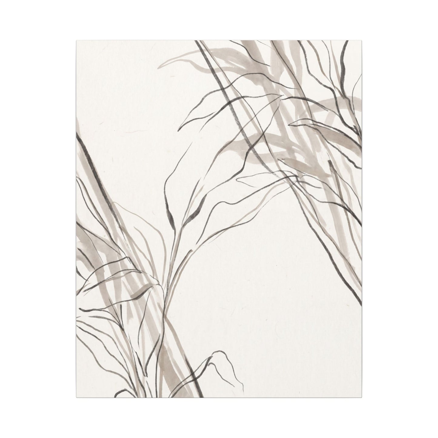Neutral Shoji Screen Canvas Art - Minimal Line Japandi