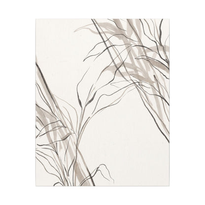 Neutral Shoji Screen Canvas Art - Minimal Line Japandi