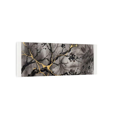 Kanso Cherry Blossom Canvas Art - Kintsugi Crackle Gold