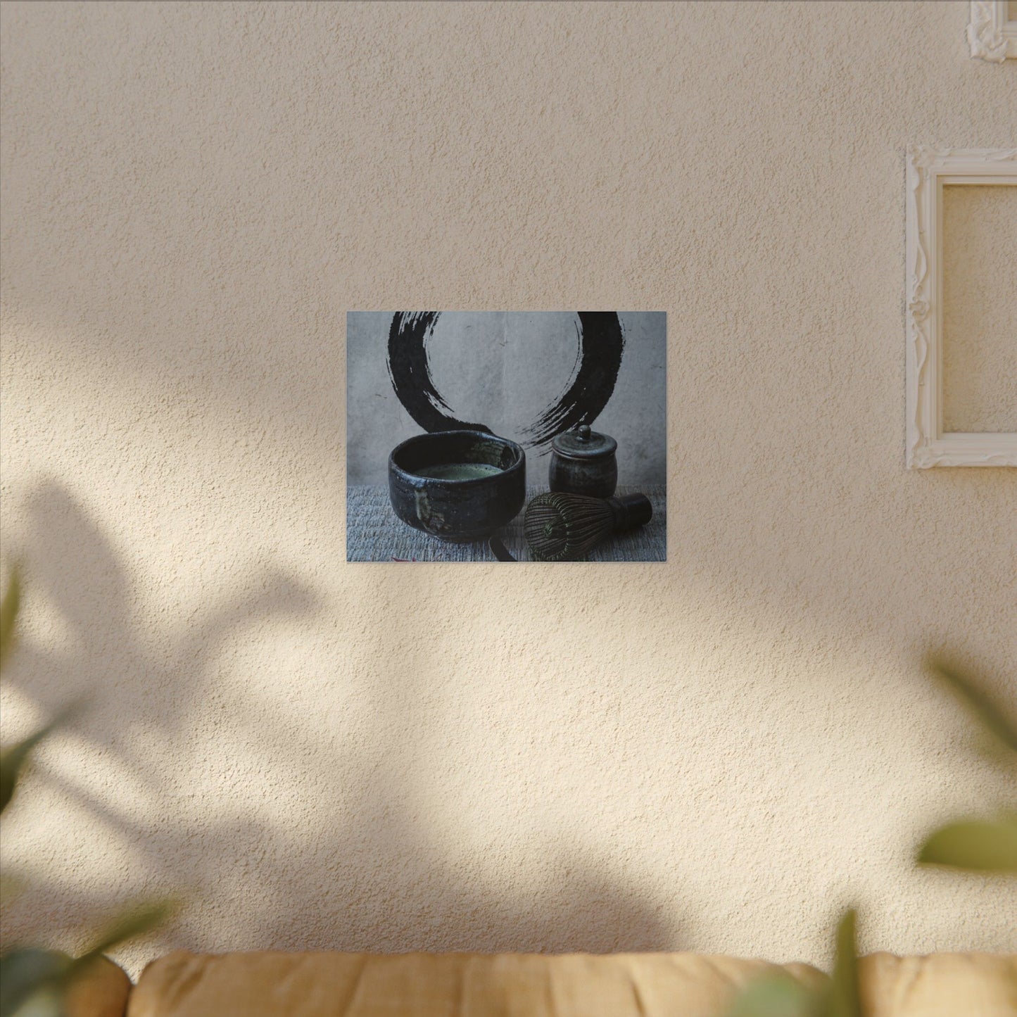Tea Ceremony Canvas Art | Winter Zen Enso Art