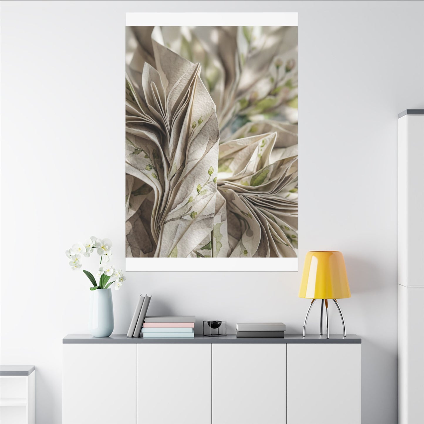 Fukinsei Paper Fold Canvas Art - Japandi Watercolor