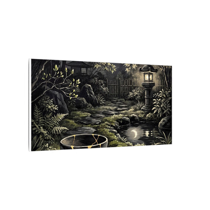Kintsugi Moonlit Garden in Dappled | Gold Repair Canvas Art