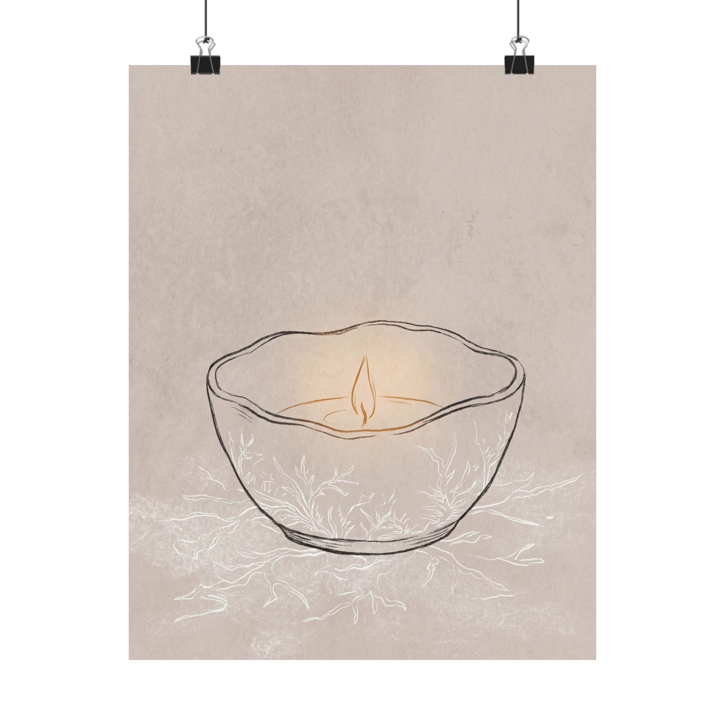 Ceramic Bowl Winter Wall Art Print | Japandi Warm Design Art Print
