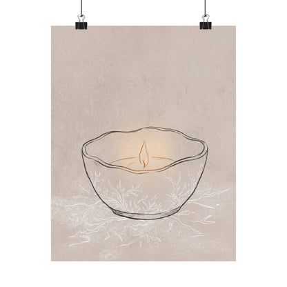Ceramic Bowl Winter Wall Art Print | Japandi Warm Design Art Print