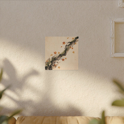 Ink Brushstroke Autumn Canvas Art | Zen Calm Design