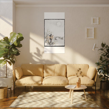 Moonlit Garden Spring Canvas Art | Zen Contemplative Design