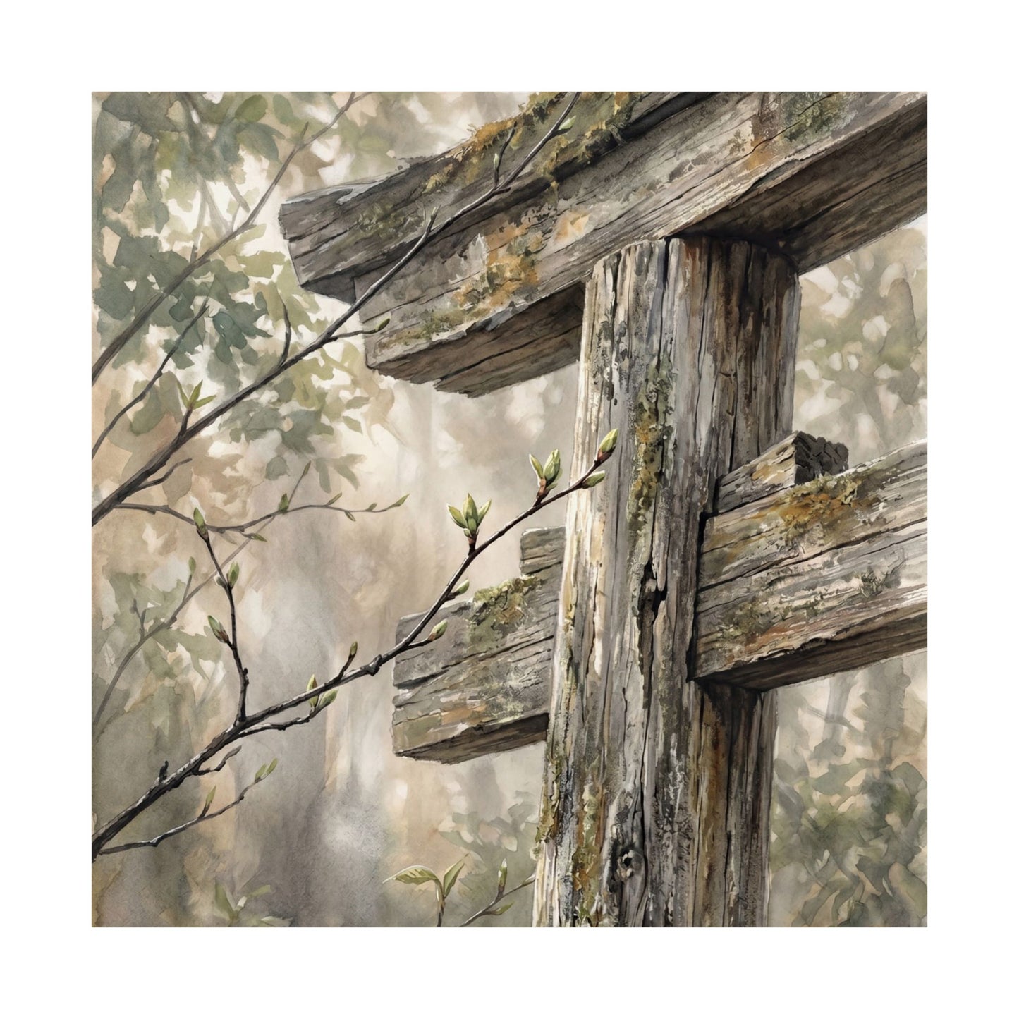 Torii Gate Spring Wall Art Print | Japandi Neutral Design