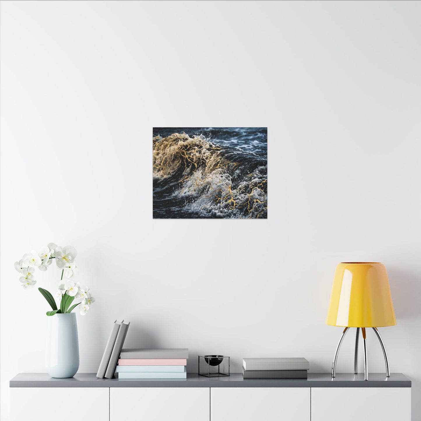 Ocean Wave Winter Canvas Art | Kintsugi Artful Design