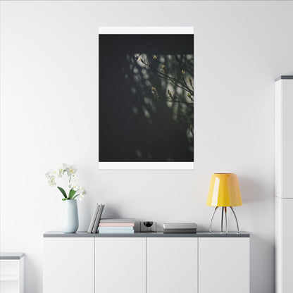 Dark Japandi Shoji Screen in Dappled | Moody Minimal Canvas Art