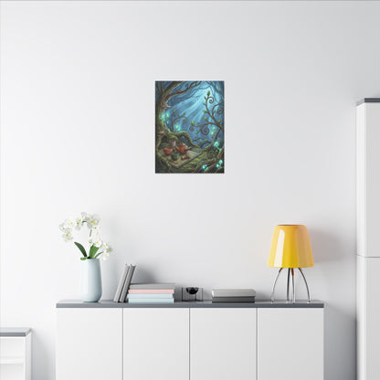 Spring Tea Ceremony Forest Whimsy Canvas Art | Cozy Decor