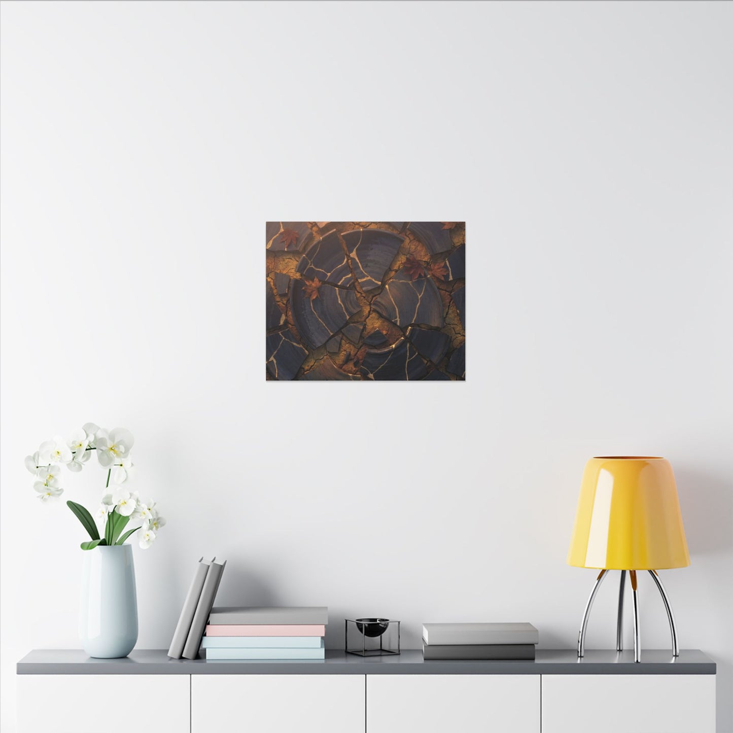 Autumn Cracked Earth Gold Repair Canvas Art | Philosophical Decor
