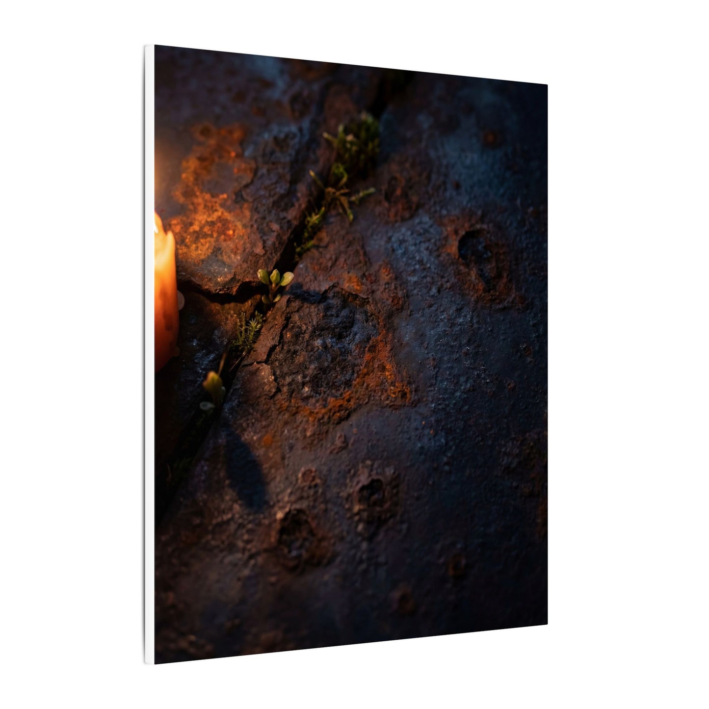 Candlelight Rust Patina Canvas Art - Dark Japandi Ma