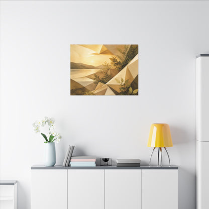 Golden Hour Paper Fold Canvas Art - Japandi Ma