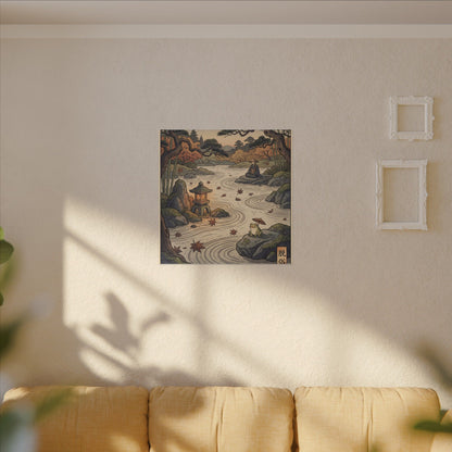 Rock Garden Autumn Canvas Art | Zen Serene Design