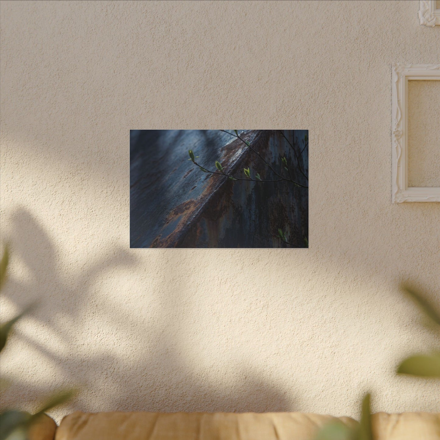 Rust Patina Canvas Art | Spring Dark Japandi Shadow Zen Art