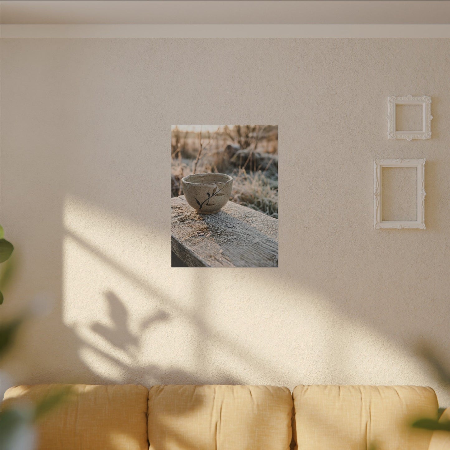 Golden Hour Ceramic Bowl Canvas Art - Japandi Ma