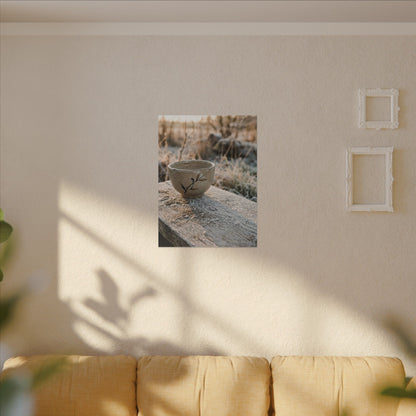Golden Hour Ceramic Bowl Canvas Art - Japandi Ma