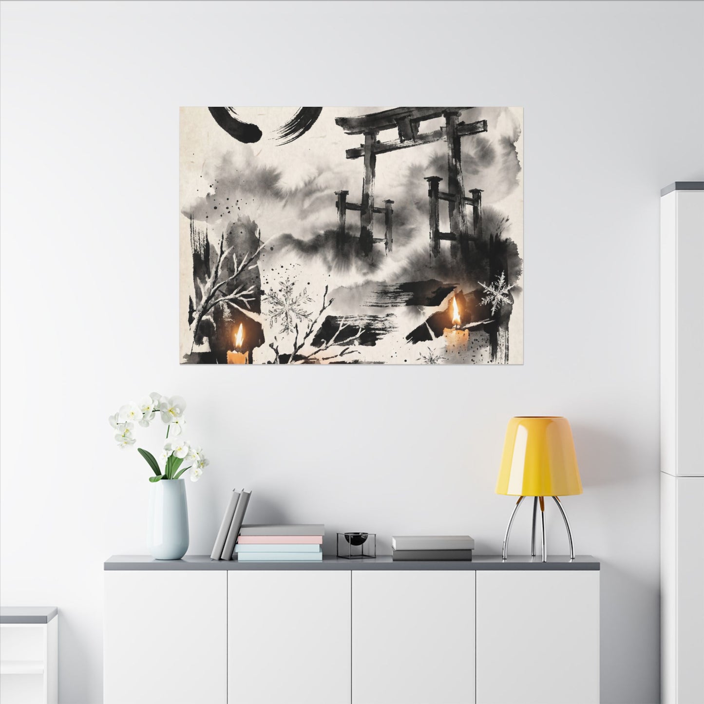 Candlelight Torii Gate Canvas Art - Zen Datsuzoku