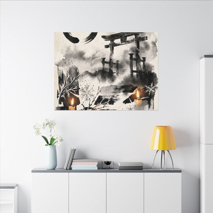 Candlelight Torii Gate Canvas Art - Zen Datsuzoku