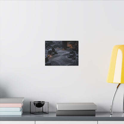 Candlelight Rock Garden Canvas Art - Dark Japandi Fukinsei