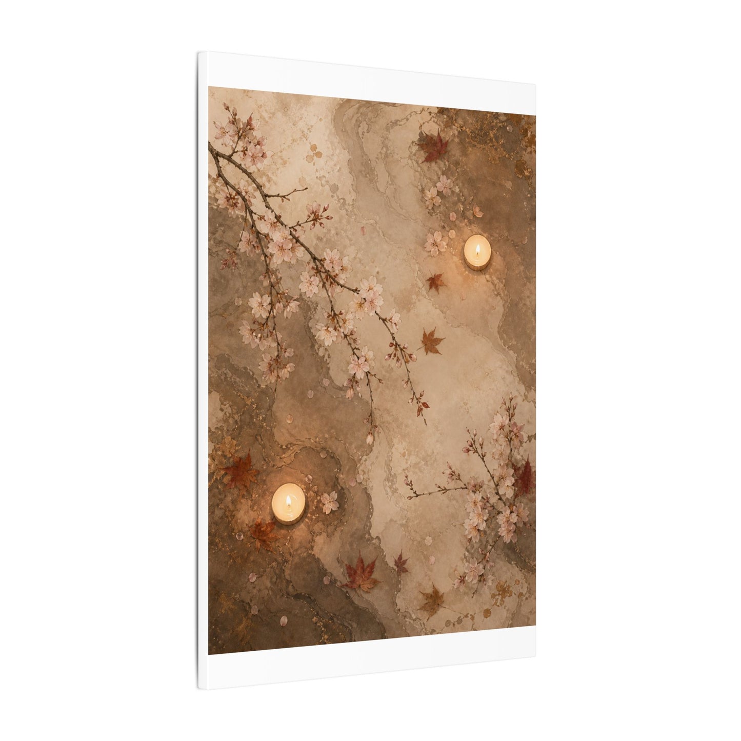 Cherry Blossom Canvas Art | Autumn Japandi Japanese Pattern Art