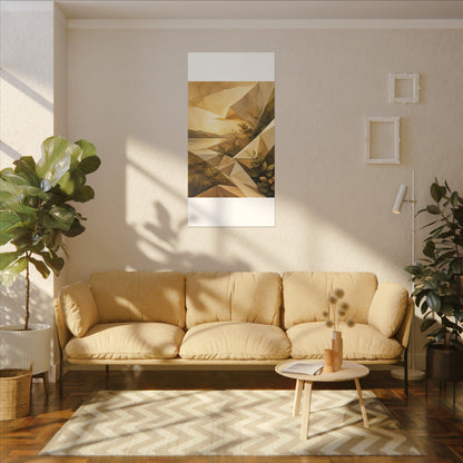 Golden Hour Paper Fold Canvas Art - Japandi Ma