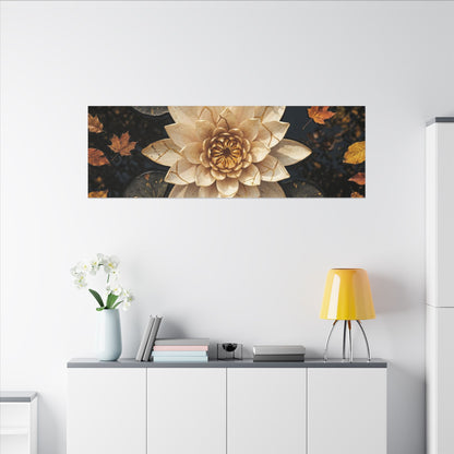 Healing Lotus Flower Canvas Art - Gold Repair Kintsugi