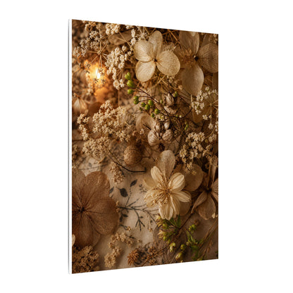 Spring Dried Flowers Japanese Pattern Canvas Art | Earthy Decor