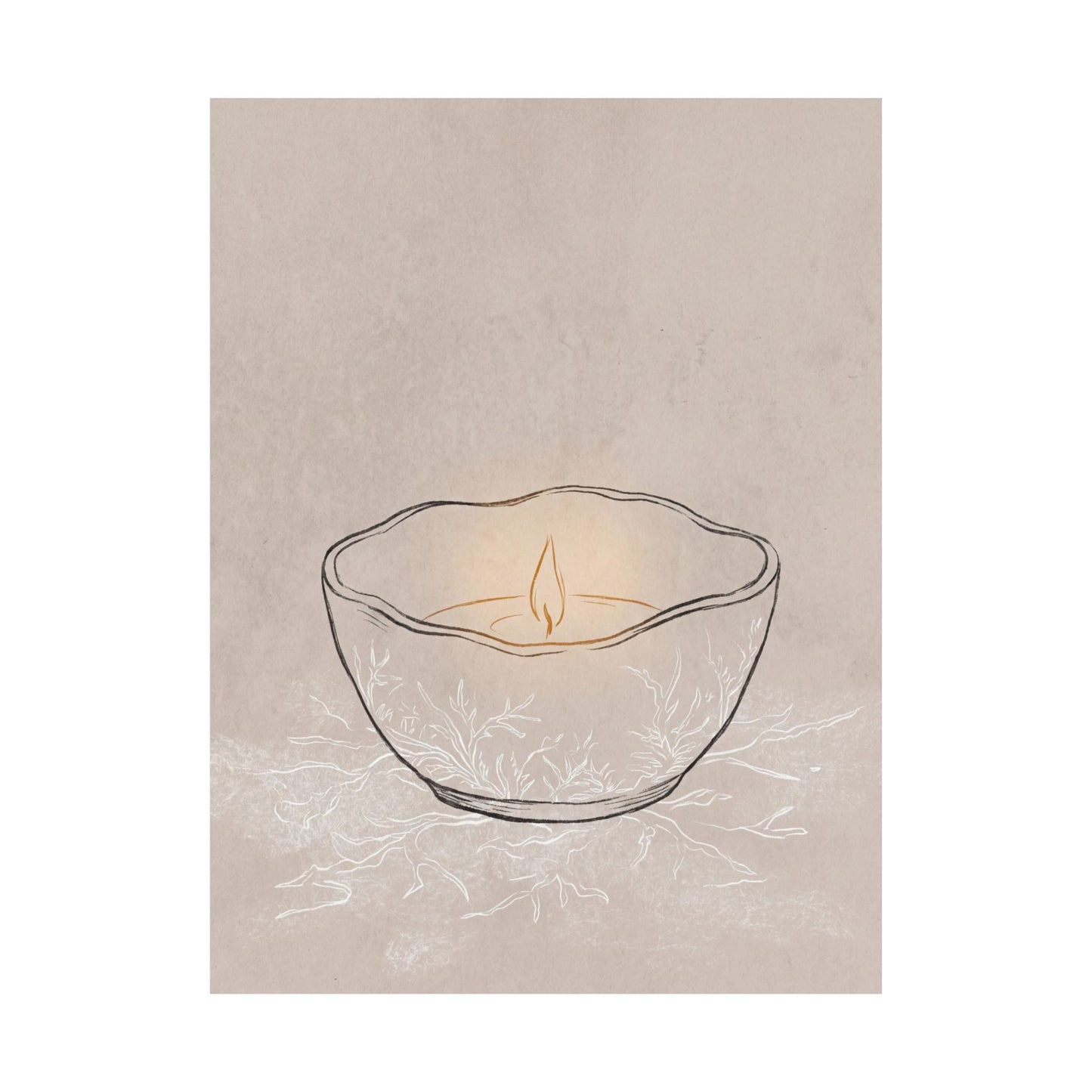 Ceramic Bowl Winter Wall Art Print | Japandi Warm Design